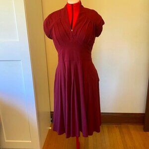Burgundy eShakti short sleeve dress size 16 (never been worn)